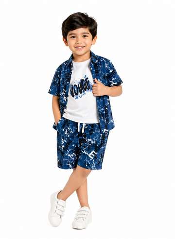 Boy's Printed 3 Pc Suiting
