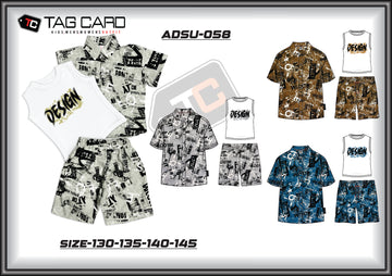 Boy's Printed 3PC Suiting
